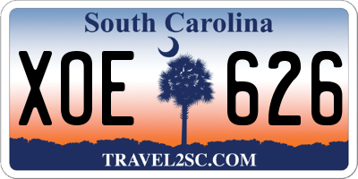 SC license plate XOE626