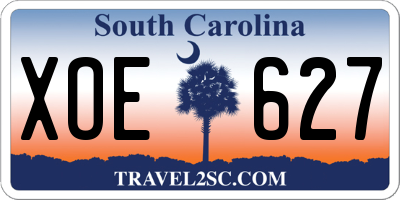 SC license plate XOE627
