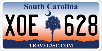 SC license plate XOE628