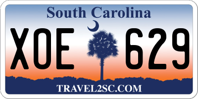 SC license plate XOE629