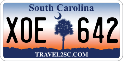 SC license plate XOE642