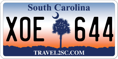 SC license plate XOE644