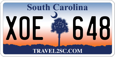 SC license plate XOE648