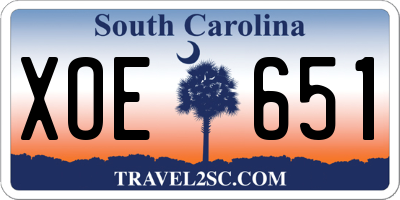 SC license plate XOE651