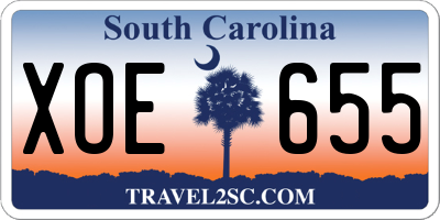 SC license plate XOE655
