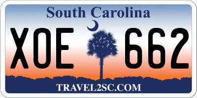 SC license plate XOE662