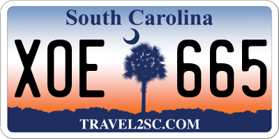 SC license plate XOE665