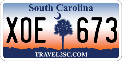 SC license plate XOE673