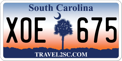 SC license plate XOE675