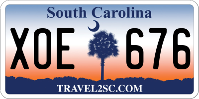 SC license plate XOE676