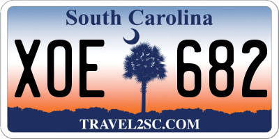 SC license plate XOE682