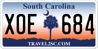 SC license plate XOE684
