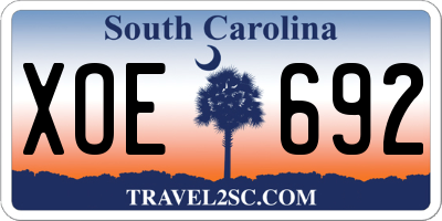 SC license plate XOE692