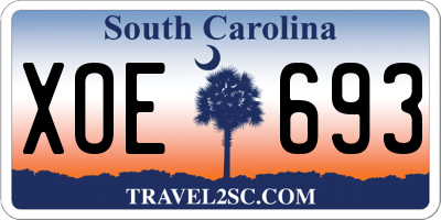 SC license plate XOE693