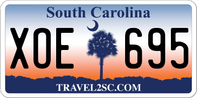 SC license plate XOE695
