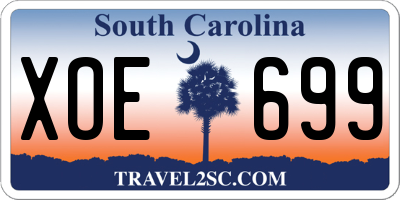 SC license plate XOE699
