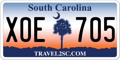 SC license plate XOE705