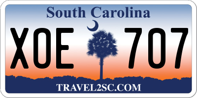 SC license plate XOE707