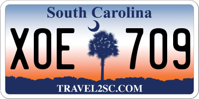SC license plate XOE709