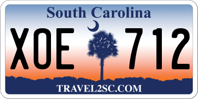 SC license plate XOE712