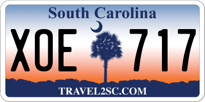 SC license plate XOE717