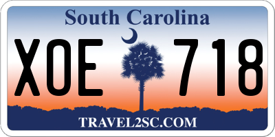 SC license plate XOE718