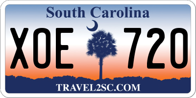 SC license plate XOE720