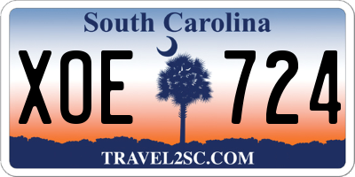 SC license plate XOE724