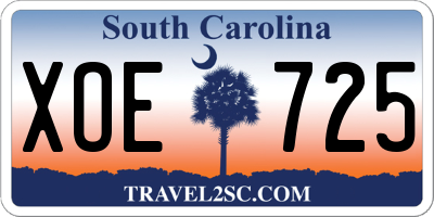 SC license plate XOE725