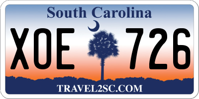 SC license plate XOE726