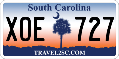 SC license plate XOE727