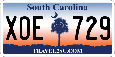 SC license plate XOE729