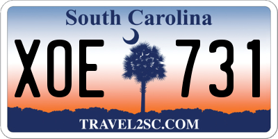SC license plate XOE731