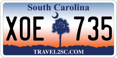 SC license plate XOE735