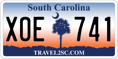 SC license plate XOE741