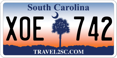 SC license plate XOE742