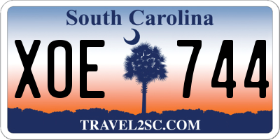 SC license plate XOE744