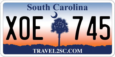SC license plate XOE745