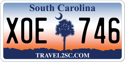 SC license plate XOE746