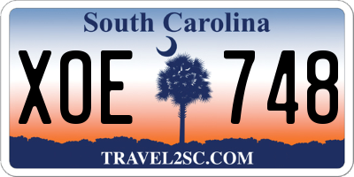 SC license plate XOE748