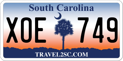 SC license plate XOE749