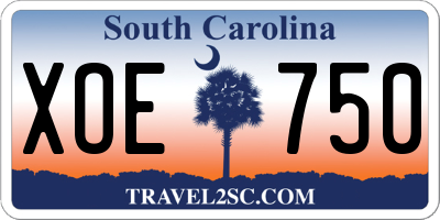 SC license plate XOE750