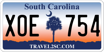 SC license plate XOE754