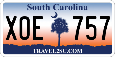 SC license plate XOE757