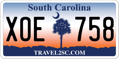 SC license plate XOE758