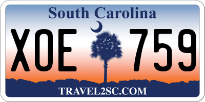 SC license plate XOE759
