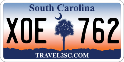 SC license plate XOE762