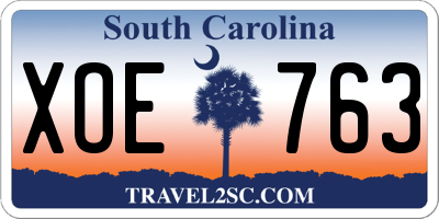 SC license plate XOE763