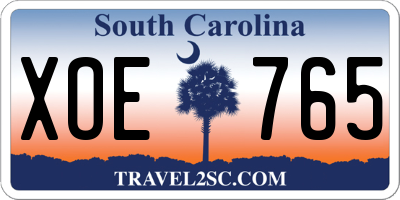 SC license plate XOE765