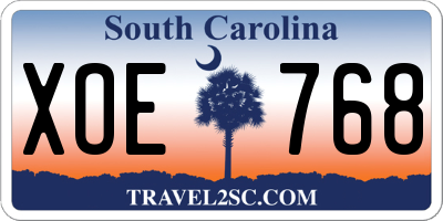 SC license plate XOE768